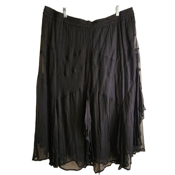 Silversteam Black Layered Maxi Tie Waist plus Size 2x-3x Goth Hippie Boho - Picture 7 of 10